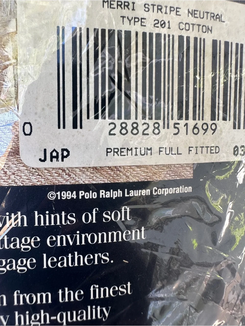 NWT Ralph Lauren Merri Stripe Tan, Navy & Cream Striped Full Fitted Sheet